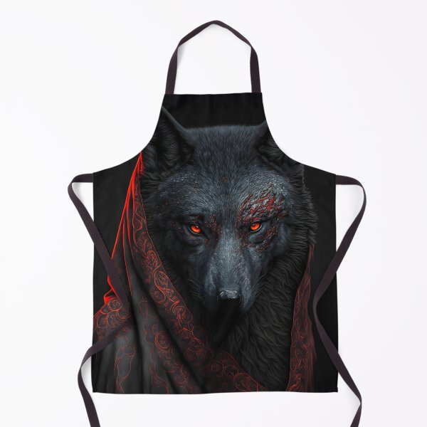 Item preview, Black wild angry wolf with red eyes designed and sold by Mk5studio.