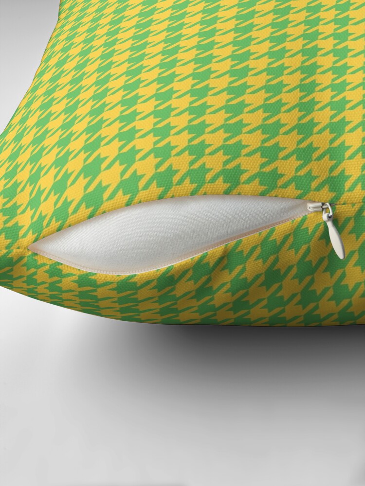 Thumbnail 2 of 4, Pillow, Houndstooth Pattern Yellow and Lime Green designed and sold by tonymagnerart.