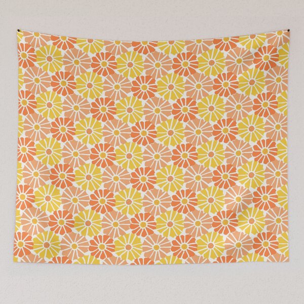 Item preview, Floral Fantasia Abstract Retro Pattern - Soft Sunrise designed and sold by anisgott.