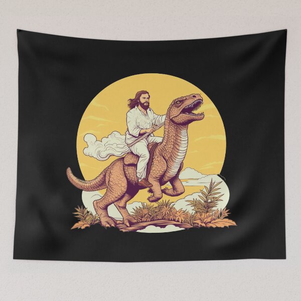 Item preview, Jesus on dinosaur designed and sold by ParadisePalace.