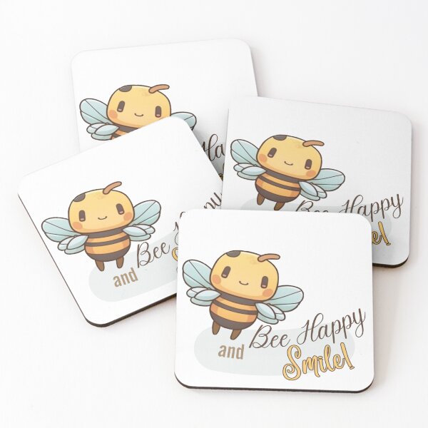 Item preview, Cute Bee - Bee Happy and Smile Positivity Sticker designed and sold by Triplicate Limited.