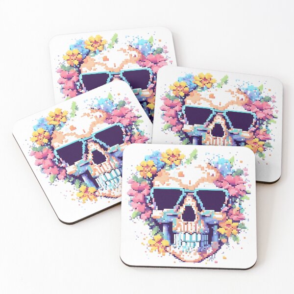 Item preview, Pixel Flowers Skull - Skull  designed and sold by SafiannaSpace.