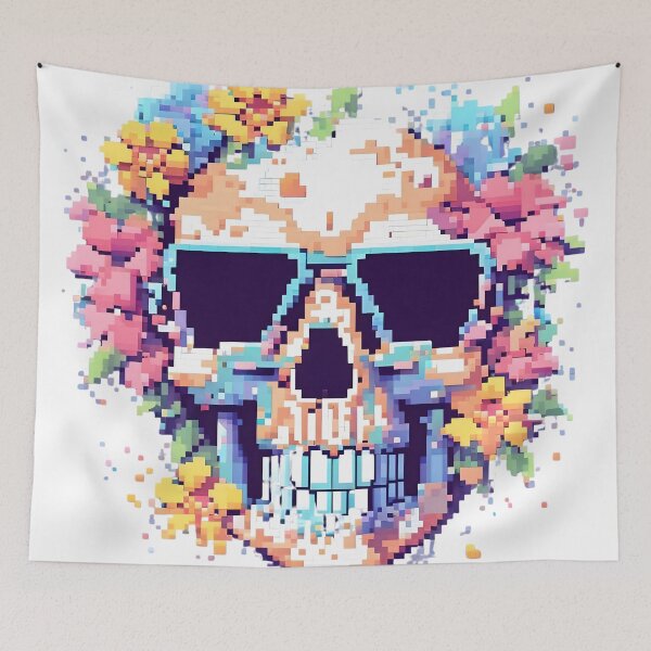 Item preview, Pixel Flowers Skull - Skull  designed and sold by SafiannaSpace.