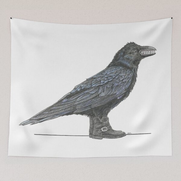 Item preview, Crow with False Teeth in Engineer Boots designed and sold by JimsBirds.