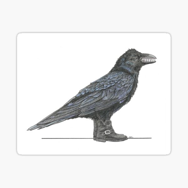 Item preview, Crow with False Teeth in Engineer Boots designed and sold by JimsBirds.