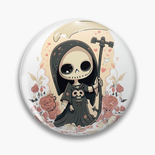 Item preview, Cute Femme Grim Reaper Cartoon Digital | Digital Art | Grim Reaper Art | Cute Grim Reaper Art designed and sold by cutesykreations.