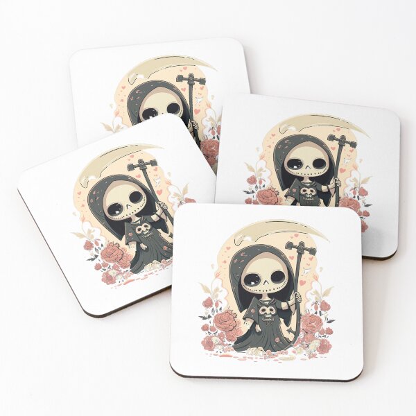 Item preview, Cute Femme Grim Reaper Cartoon Digital | Digital Art | Grim Reaper Art | Cute Grim Reaper Art designed and sold by cutesykreations.