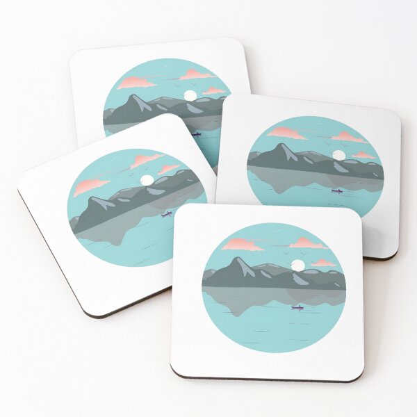 Item preview, A boatman paddling a mountain landscape, quiet and peaceful designed and sold by novacairous.
