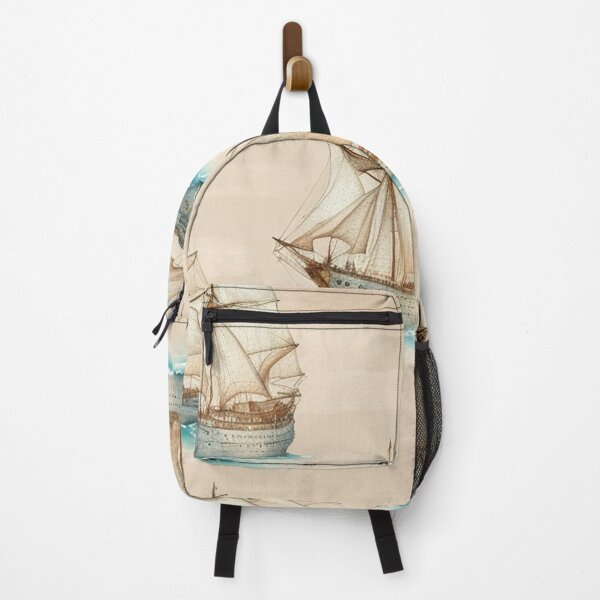 Item preview, Vintage Ship Boat Sketch Alternate Design Pattern Print designed and sold by randomtdesigns.