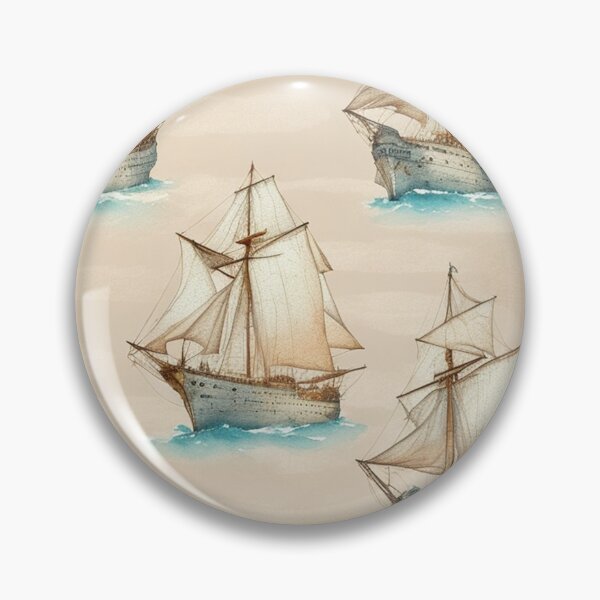 Item preview,  Vintage Ship Boat Sketch Alternate Design Pattern Print  designed and sold by randomtdesigns.
