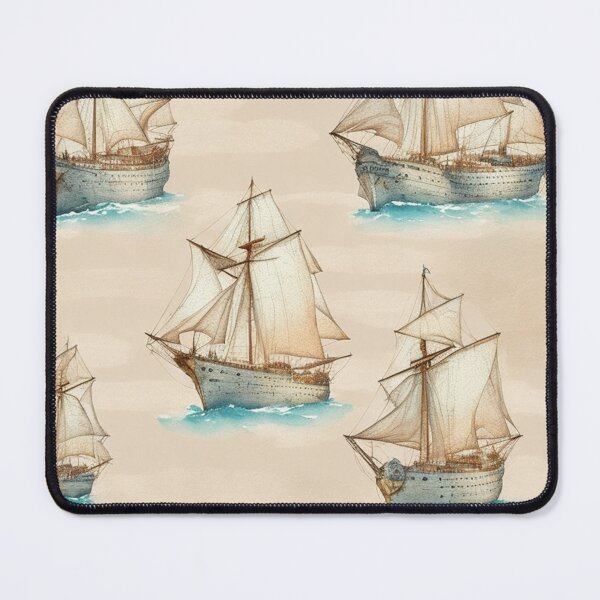 Item preview,  Vintage Ship Boat Sketch Alternate Design Pattern Print  designed and sold by randomtdesigns.