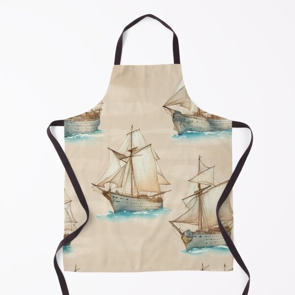 Item preview,  Vintage Ship Boat Sketch Alternate Design Pattern Print  designed and sold by randomtdesigns.