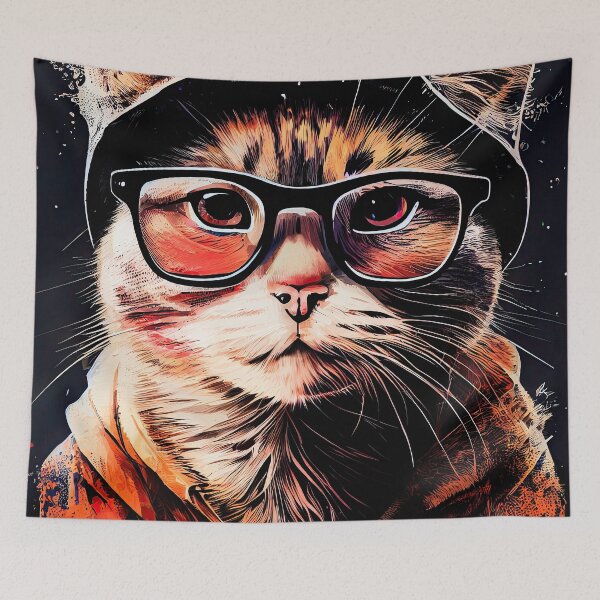 Item preview, Hipster cat Ruby #cat designed and sold by JBJart.