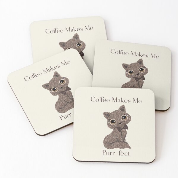 Item preview, Coffee Makes Me Purr-fect-Coffee Lovers-Cat Lovers-Coffee Gifts, Art Colory designed and sold by artcolory.
