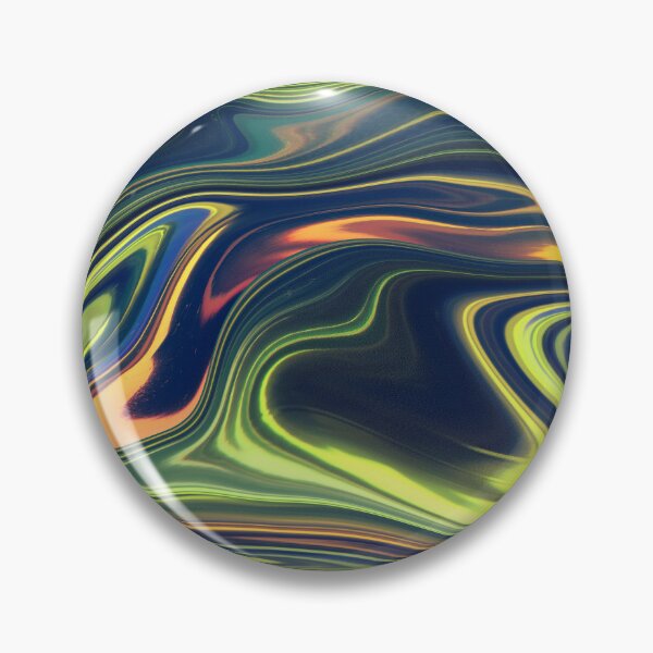 Item preview, Metallic green, blue and orange liquid paint marble pattern designed and sold by 1Celery.