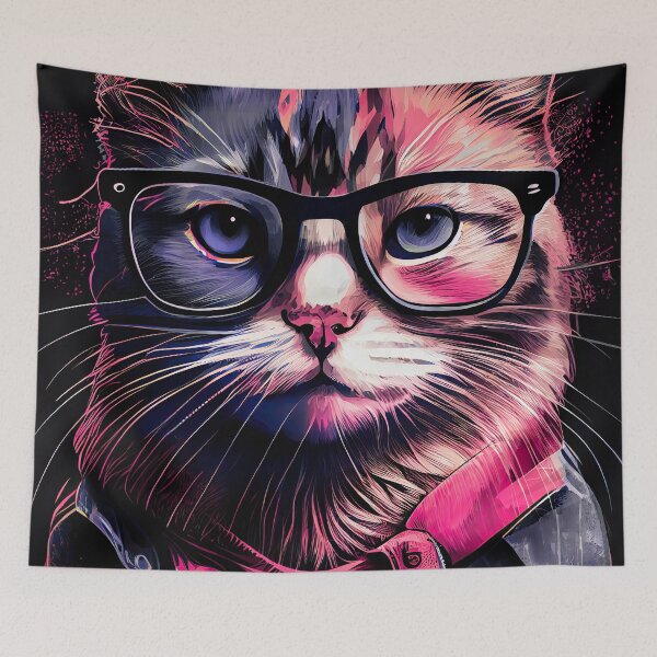 Item preview, Hipster cat Willow #cat designed and sold by JBJart.