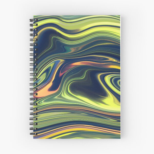 Item preview, Metallic green, blue and orange liquid paint marble pattern designed and sold by 1Celery.