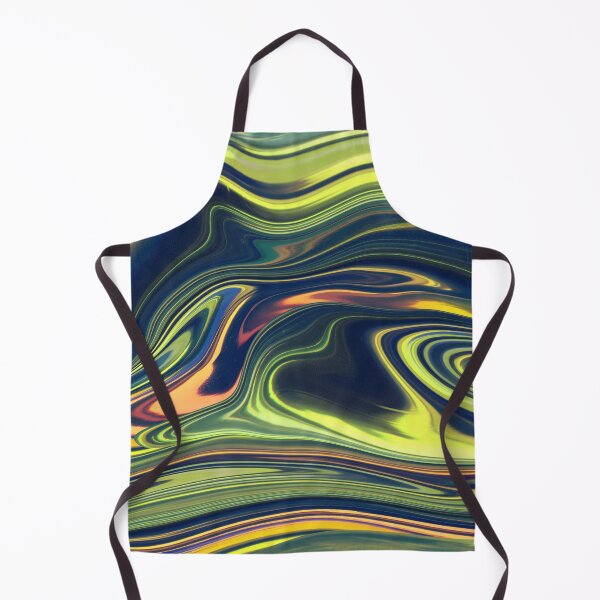 Item preview, Metallic green, blue and orange liquid paint marble pattern designed and sold by 1Celery.