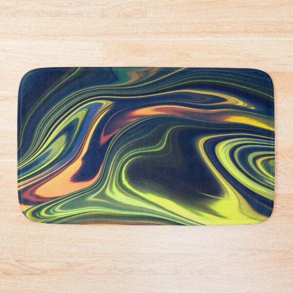 Item preview, Metallic green, blue and orange liquid paint marble pattern designed and sold by 1Celery.