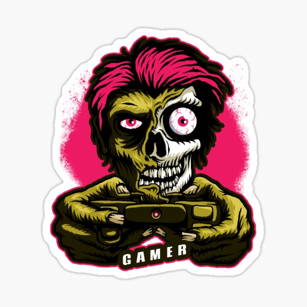 Zombie Gamer - Undead Domination Gaming Design Sticker