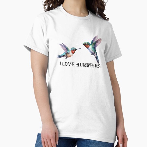 Vista previa del artículo con la obra «Amo la camisa del colibrí de Hummers», diseñado y vendido por Break Tradition .