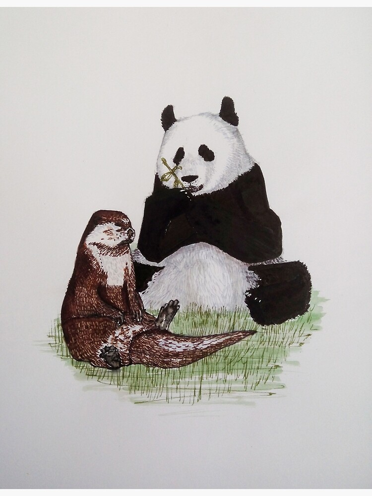 Panda And Otter Art Print For Sale By Ciocirlica5 Redbubble