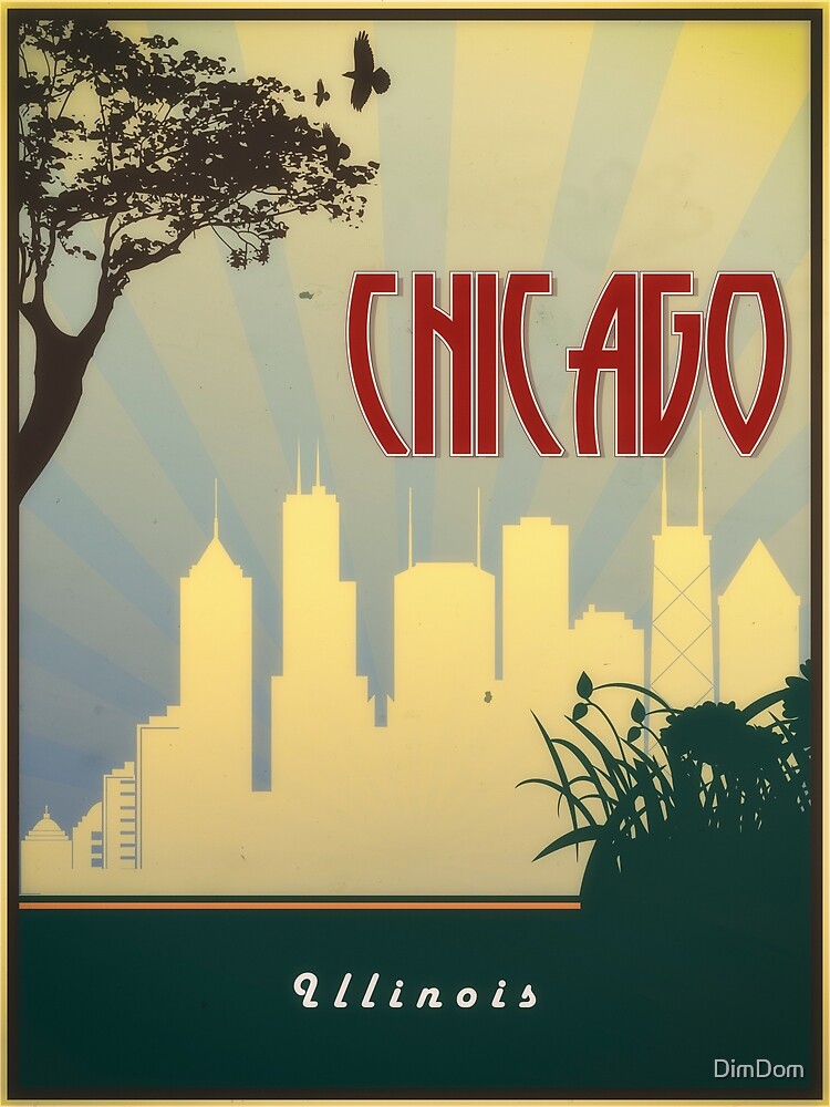 "Chicago Vintage Poster" Poster for Sale by DimDom Redbubble