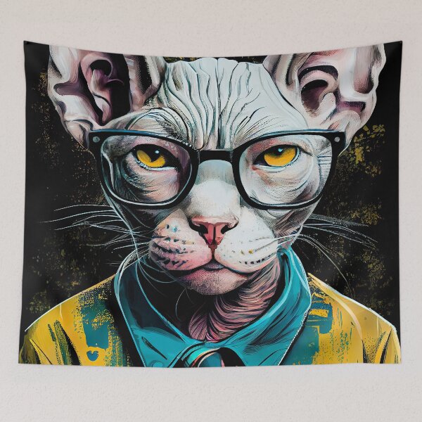 Item preview, Hipster cat Ziggy #cat designed and sold by JBJart.