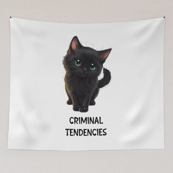 Item preview, Criminal Tendencies Black Cat designed and sold by SunnyFunnyArt.