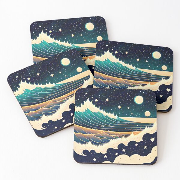 Item preview, Night Ocean with Stars designed and sold by ArtFactoryAI.