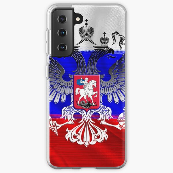 Flag of Russia with the coat of arms laid over it Samsung Galaxy Soft Case