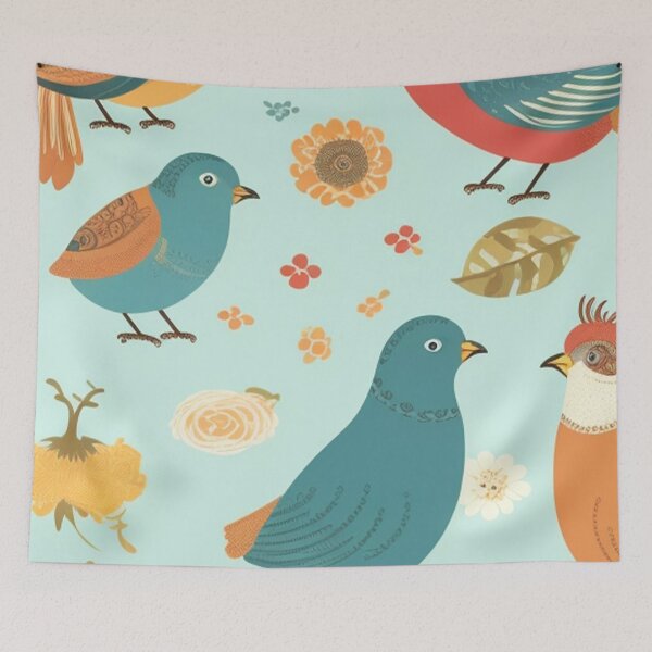Item preview, Alternate Vintage Bird Sketch Design Pattern Print  designed and sold by randomtdesigns.