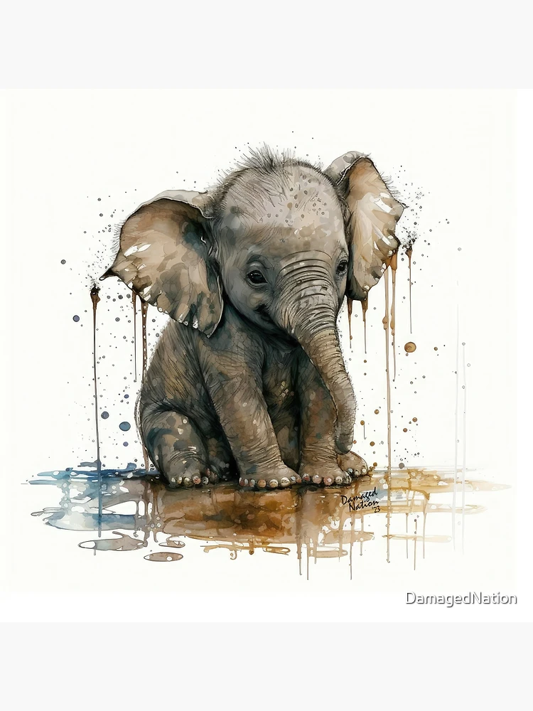 Romping Baby Elephant- Original high quality Painting