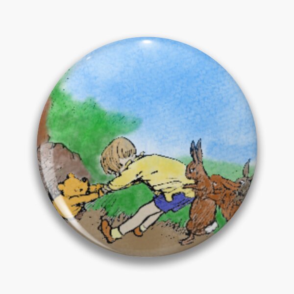 Item preview, Winnie-the-Pooh is stuck in Rabbit's front door designed and sold by BluestPeony.