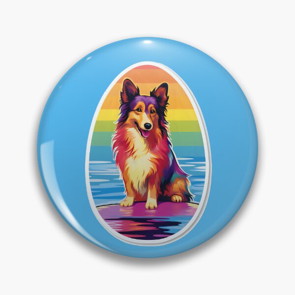 Item preview, Shetland Sheepdog, Sheltie, Dog on a Paddleboard Sticker Rainbow Sea Seaside Surf Dog ocean beach saltDoggie designed and sold by dogsonjets.