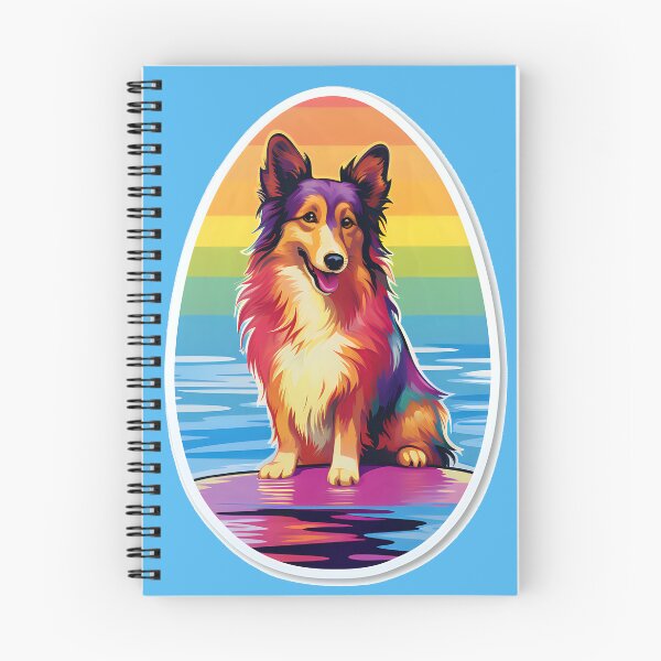 Item preview, Shetland Sheepdog, Sheltie, Dog on a Paddleboard Sticker Rainbow Sea Seaside Surf Dog ocean beach saltDoggie designed and sold by dogsonjets.