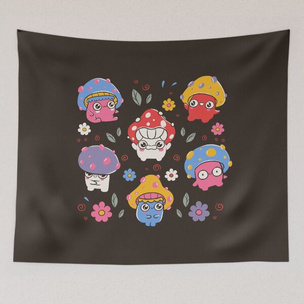 Item preview, Cute But Psychedelic Mushrooms Brown by Tobe Fonseca designed and sold by Tobe Fonseca®.