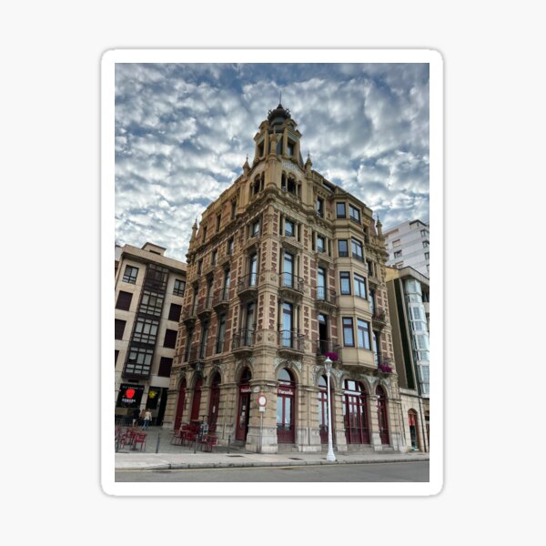 Edificio del bar Varsovia, Gijon Pegatina