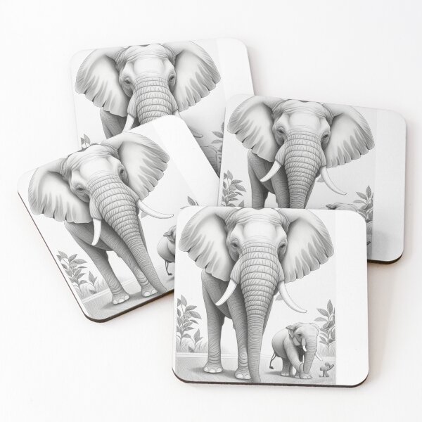 Item preview,  Vintage Elephant Pencil Sketch Design Pattern Print  designed and sold by randomtdesigns.