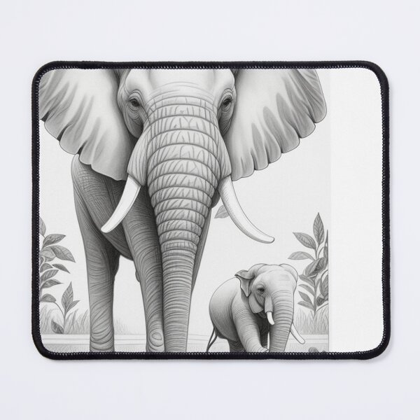 Item preview,  Vintage Elephant Pencil Sketch Design Pattern Print  designed and sold by randomtdesigns.