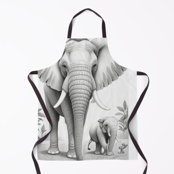 Item preview,  Vintage Elephant Pencil Sketch Design Pattern Print  designed and sold by randomtdesigns.