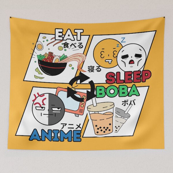 Item preview, Eat Sleep Anime Boba designed and sold by BLACK TEAHH.