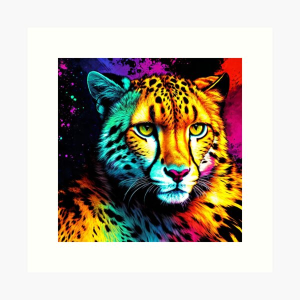 Rainbow Cheetah Wall Art