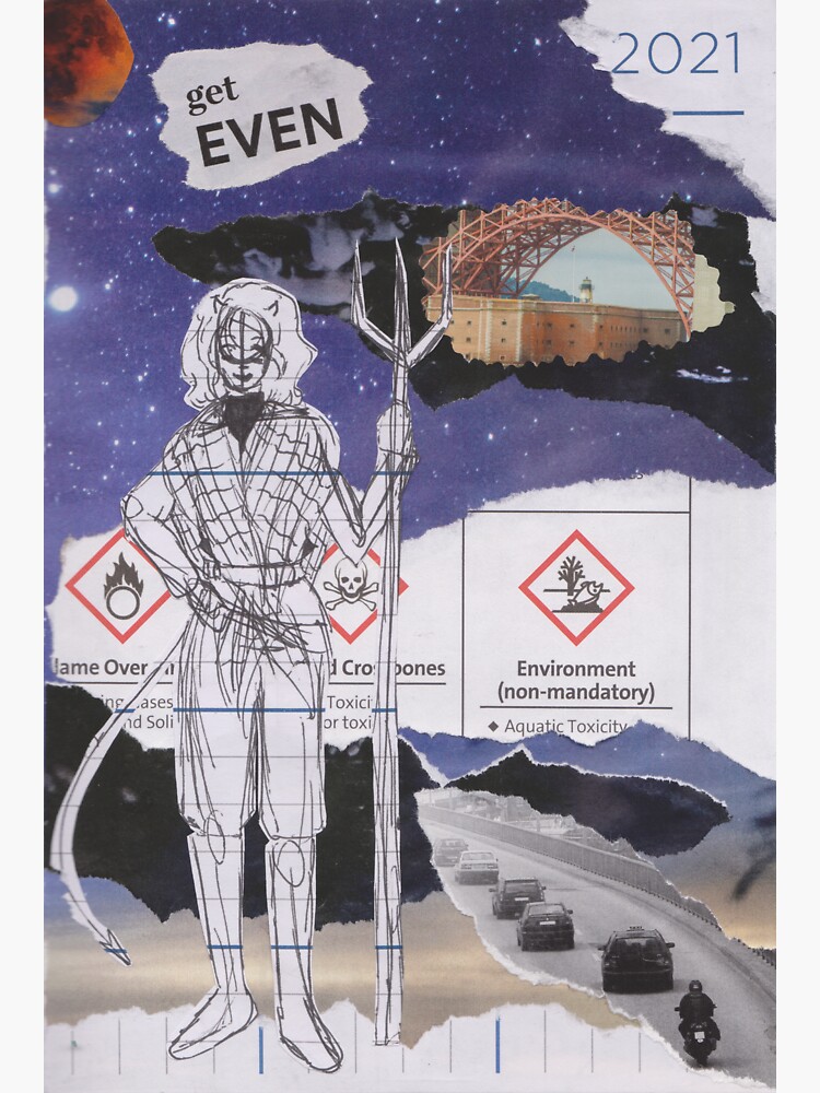 Thumbnail 3 of 3, Sticker, "Get Even" Cosmic Themed Collage designed and sold by astroauroran.