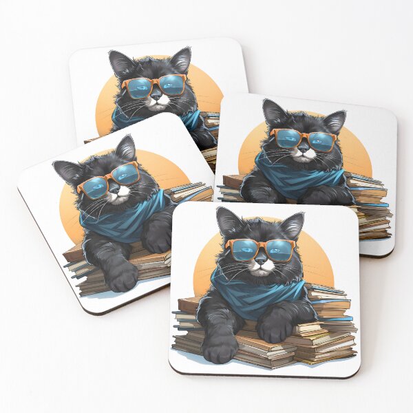 Item preview, Cat With Glasses Sitting On Books designed and sold by alacaz.