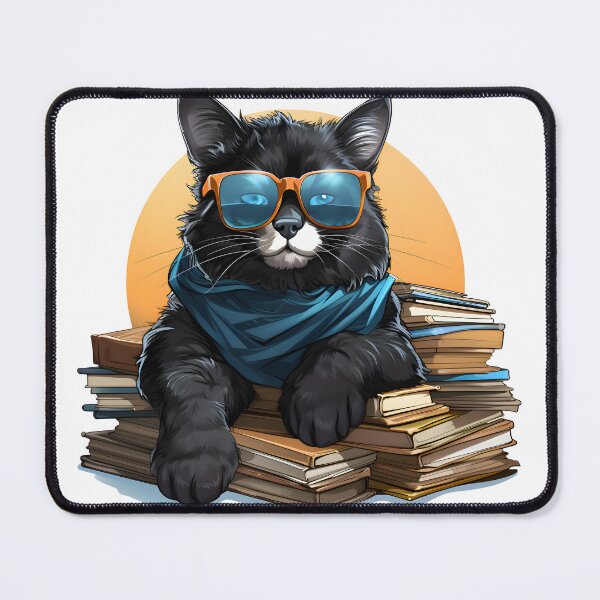 Item preview, Cat With Glasses Sitting On Books designed and sold by alacaz.