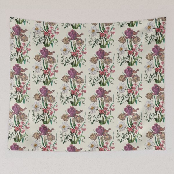 Item preview, Iris, daffodil and other illustrated flowers designed and sold by scientiafemina.