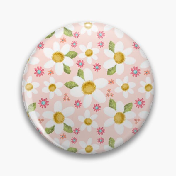 Artikelvorschau, Weiße Gänseblümchen mit rosa Hintergrundmuster entworfen und verkauft von Patty  Bumbera.