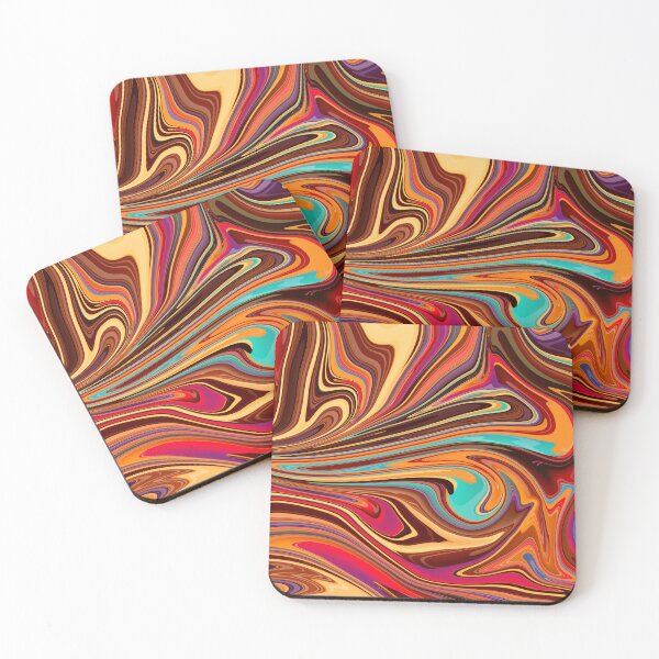 Item preview, Retro colorful liquid paint marble pattern designed and sold by 1Celery.