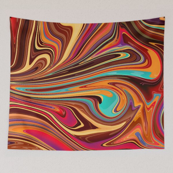 Item preview, Retro colorful liquid paint marble pattern designed and sold by 1Celery.